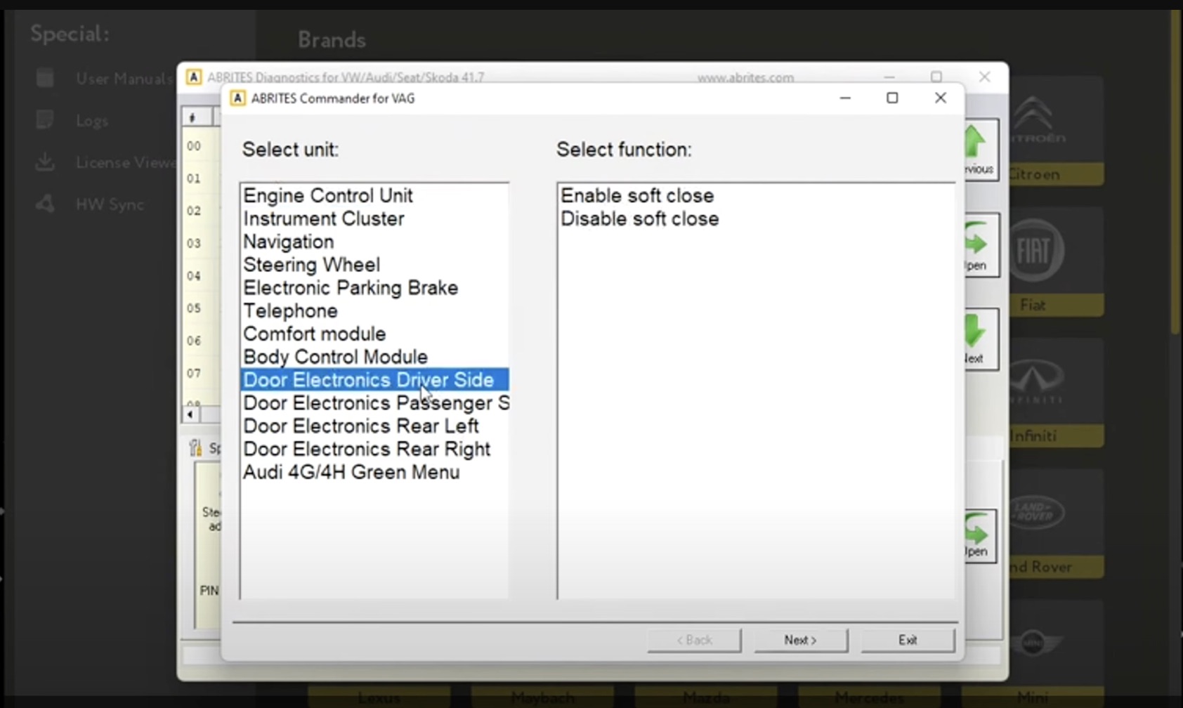 NEW FOR VAG VEHICLES: SOFT CLOSE AND GREEN MENU ACTIVATION