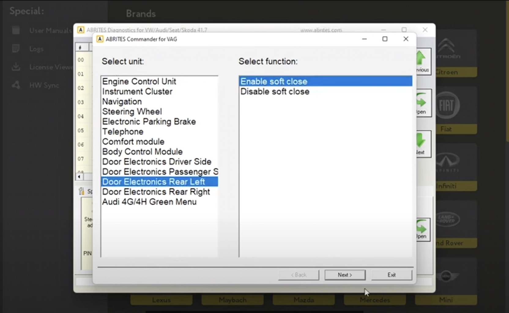 NEW FOR VAG VEHICLES: SOFT CLOSE AND GREEN MENU ACTIVATION