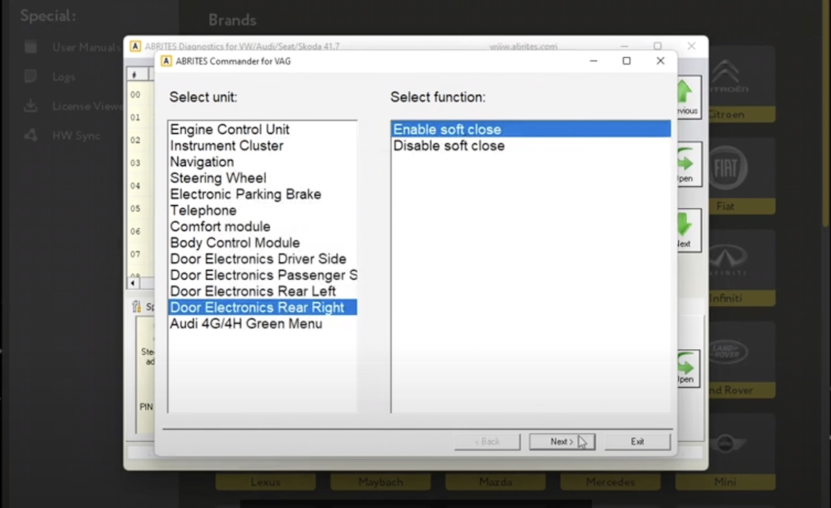 NEW FOR VAG VEHICLES: SOFT CLOSE AND GREEN MENU ACTIVATION