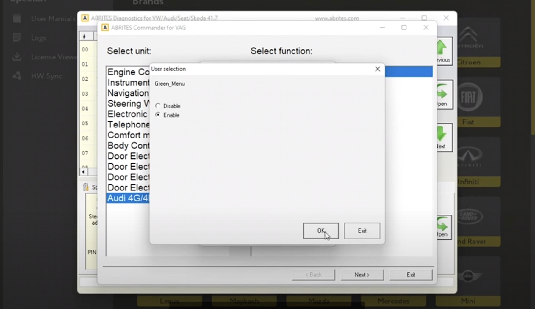 NEW FOR VAG VEHICLES: SOFT CLOSE AND GREEN MENU ACTIVATION